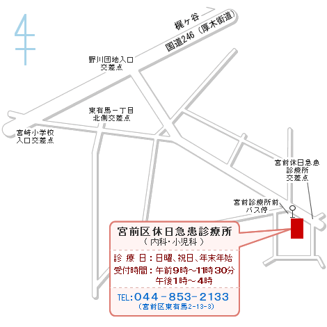 宮前区休日急患診療所MAP